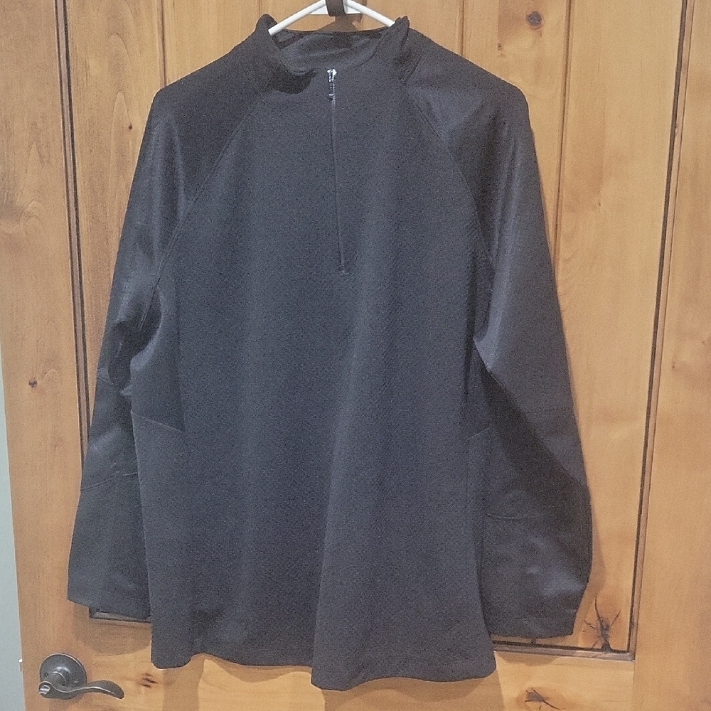 Lands' End Black Polyester Quarter Zip